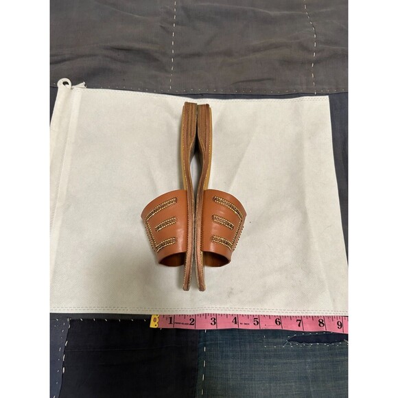 Rene Caovilla Brown Slide Heels with Silver Accents - Picture 5 of 5